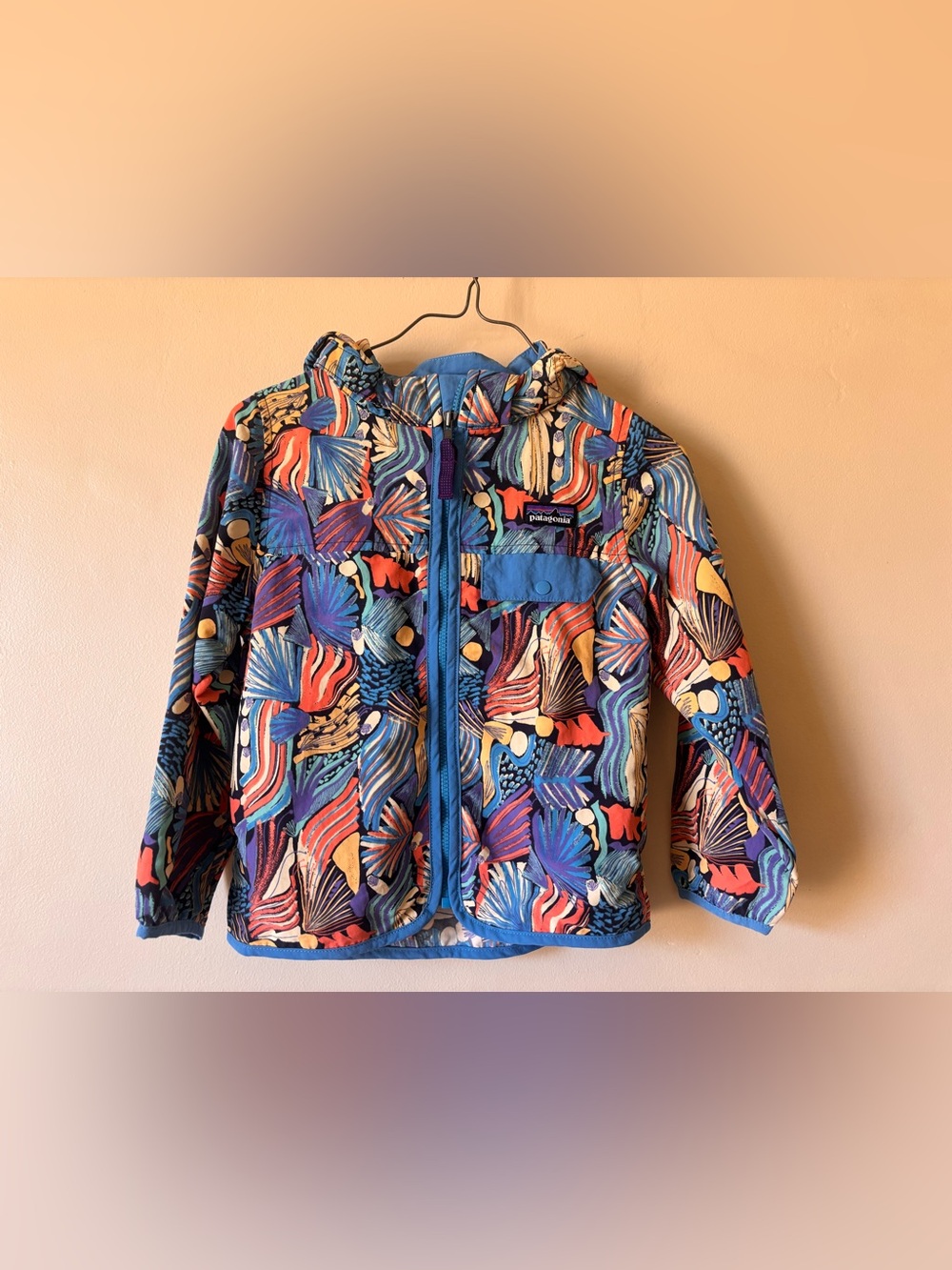 Patagonia Kids' Multicolor Baggies Jacket Windbreaker with Hood 4T Like New